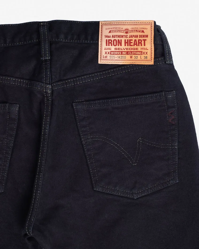 14oz Selvedge Denim Slim Cut Jeans - Indigo Overdyed Black