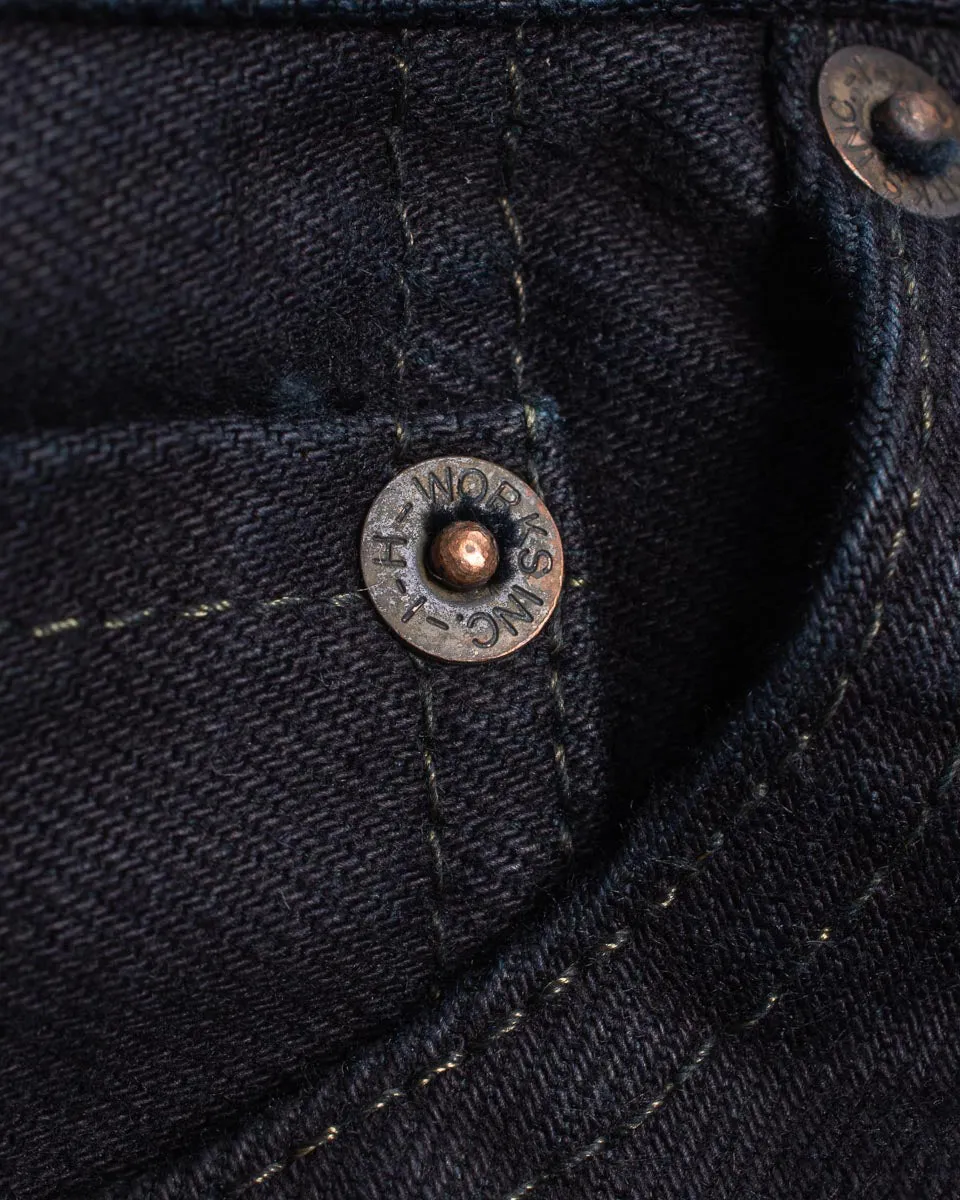 14oz Selvedge Denim Slim Cut Jeans - Indigo Overdyed Black