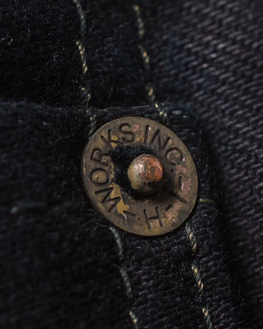 14oz Selvedge Denim Slim Cut Jeans - Indigo Overdyed Black