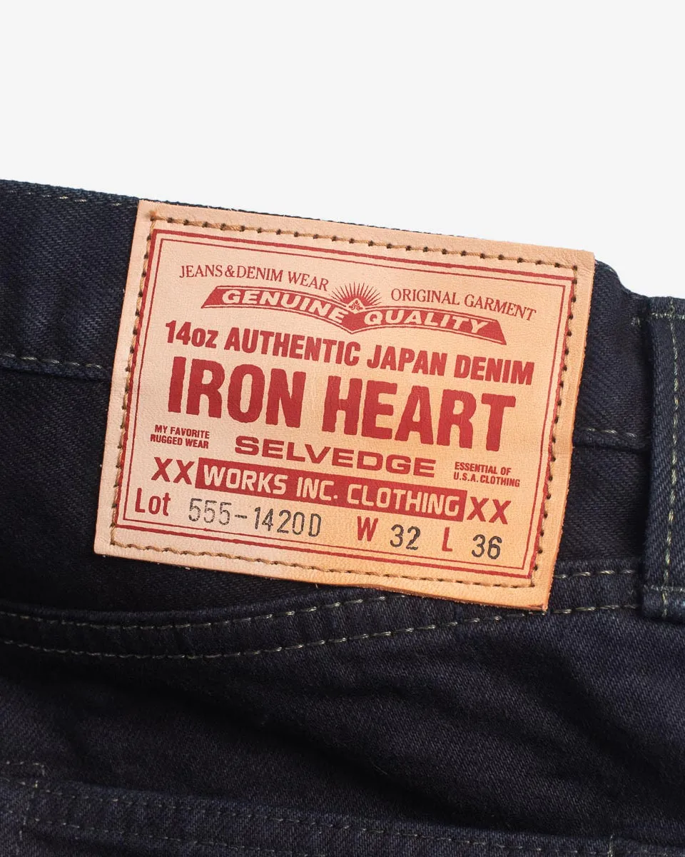 14oz Selvedge Denim Slim Cut Jeans - Indigo Overdyed Black