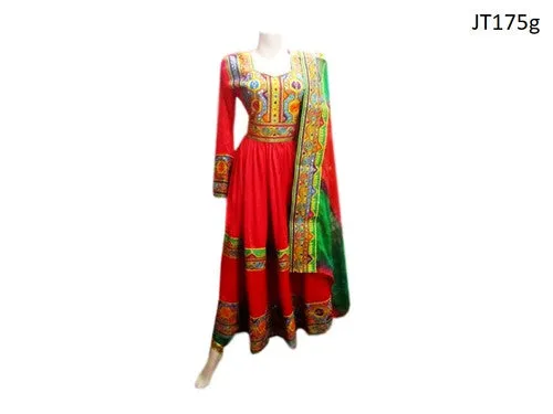 Afghan Gown Dress In Red Color