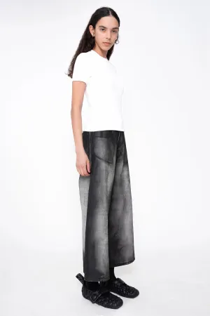 BLACK SHADOW PAINTED CROPPED DENIM PANTS