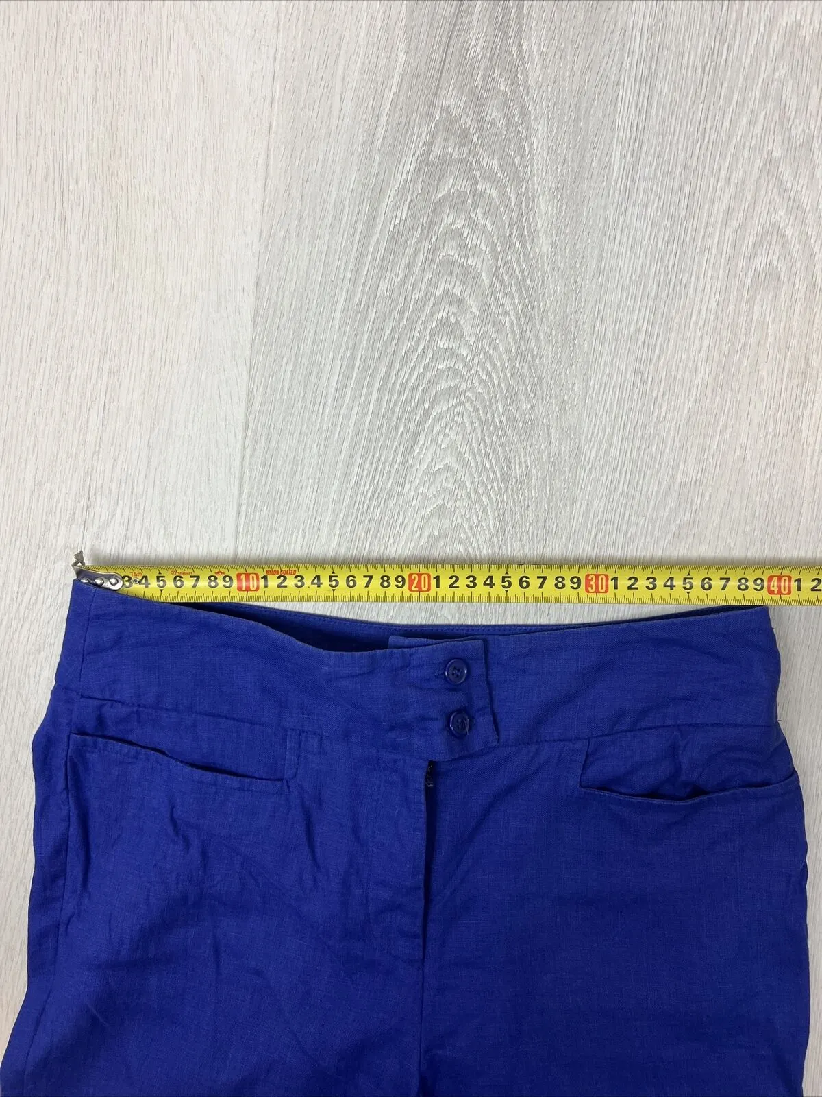 Blooms by Sylvia Dove Womens Blue Linen Pants Size 10