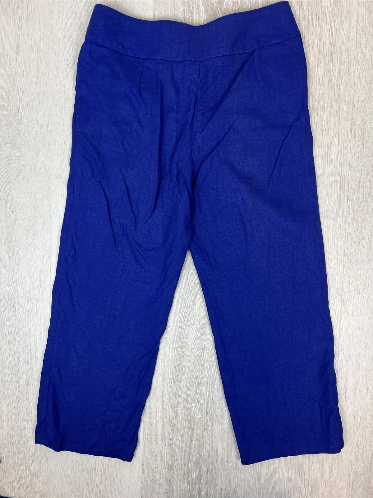 Blooms by Sylvia Dove Womens Blue Linen Pants Size 10