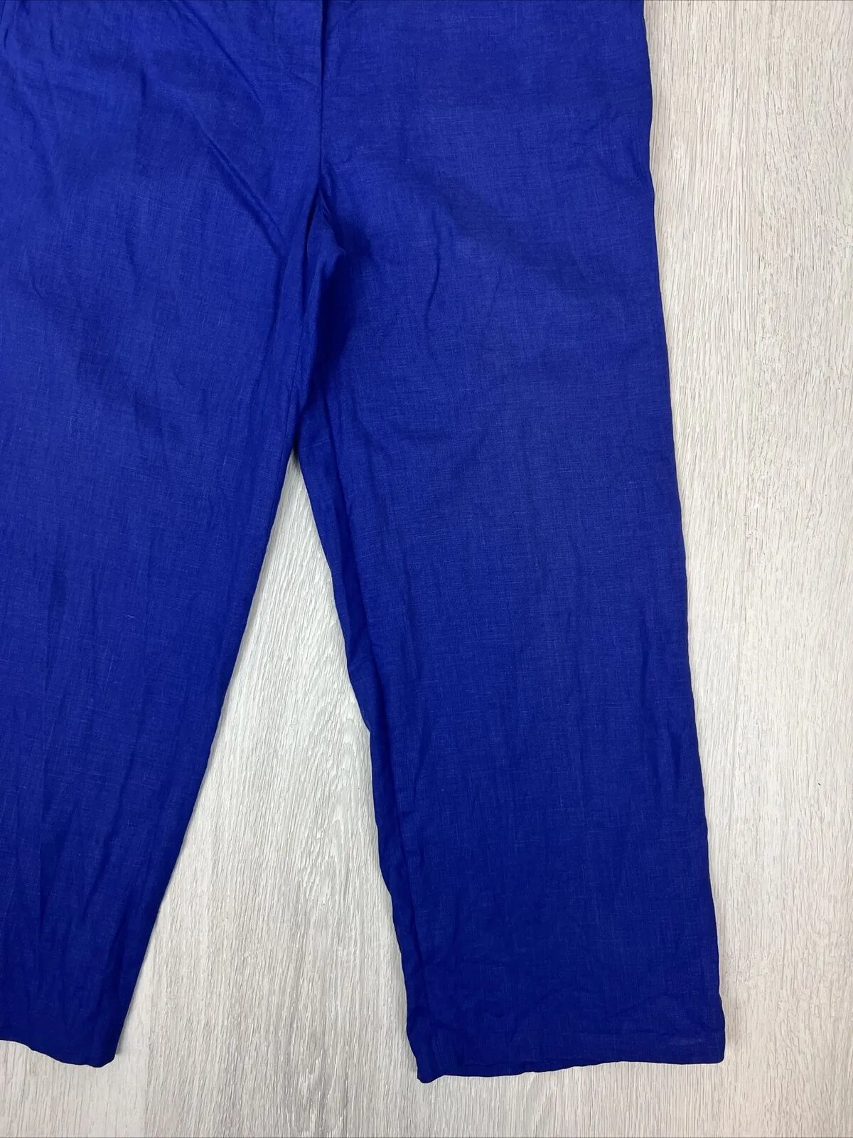 Blooms by Sylvia Dove Womens Blue Linen Pants Size 10