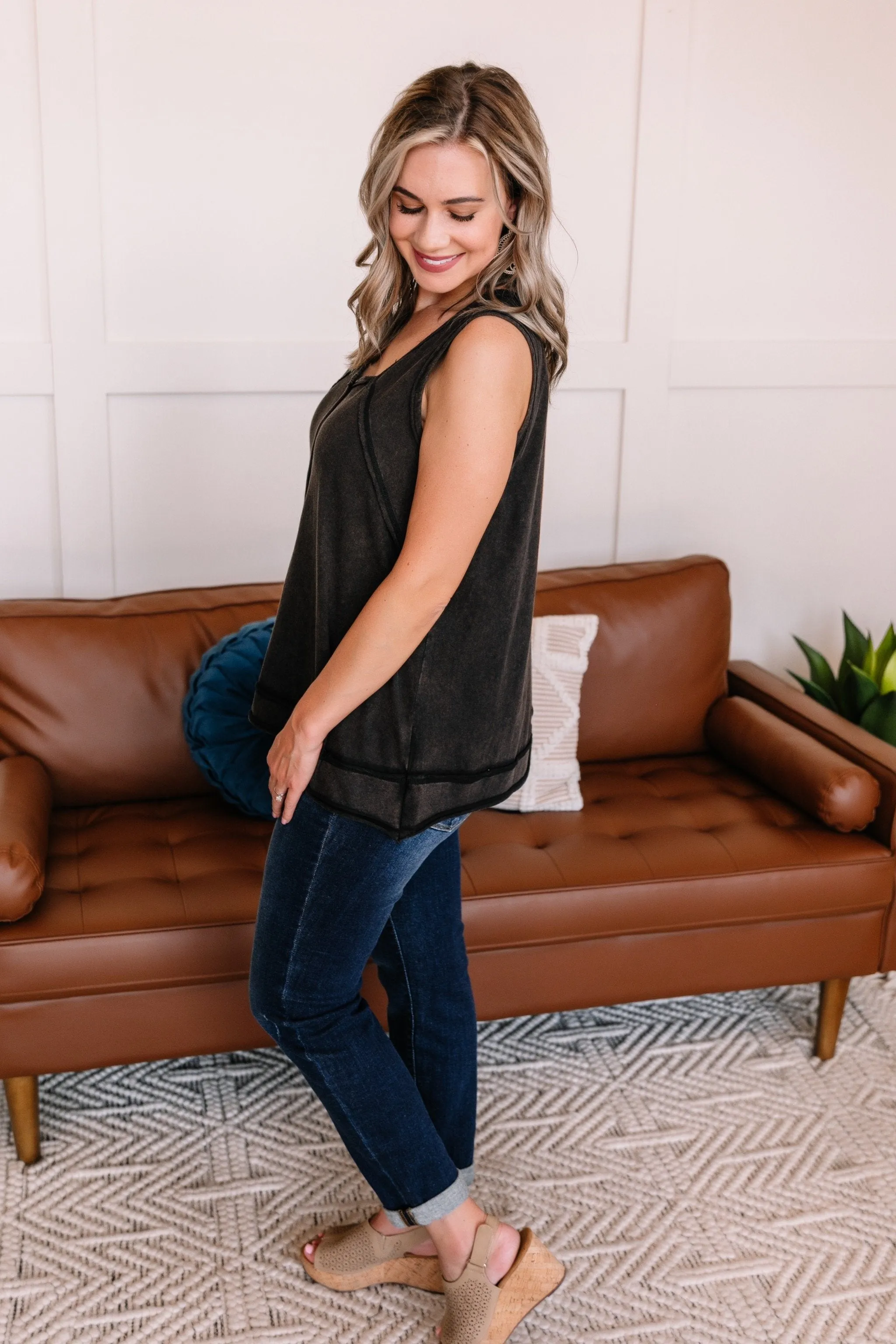 Chart A New Course Mineral Wash Sleeveless Top
