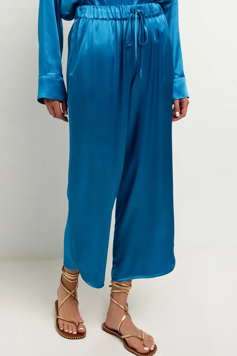 CROPPED VISCOSE PANTS "SILKY"