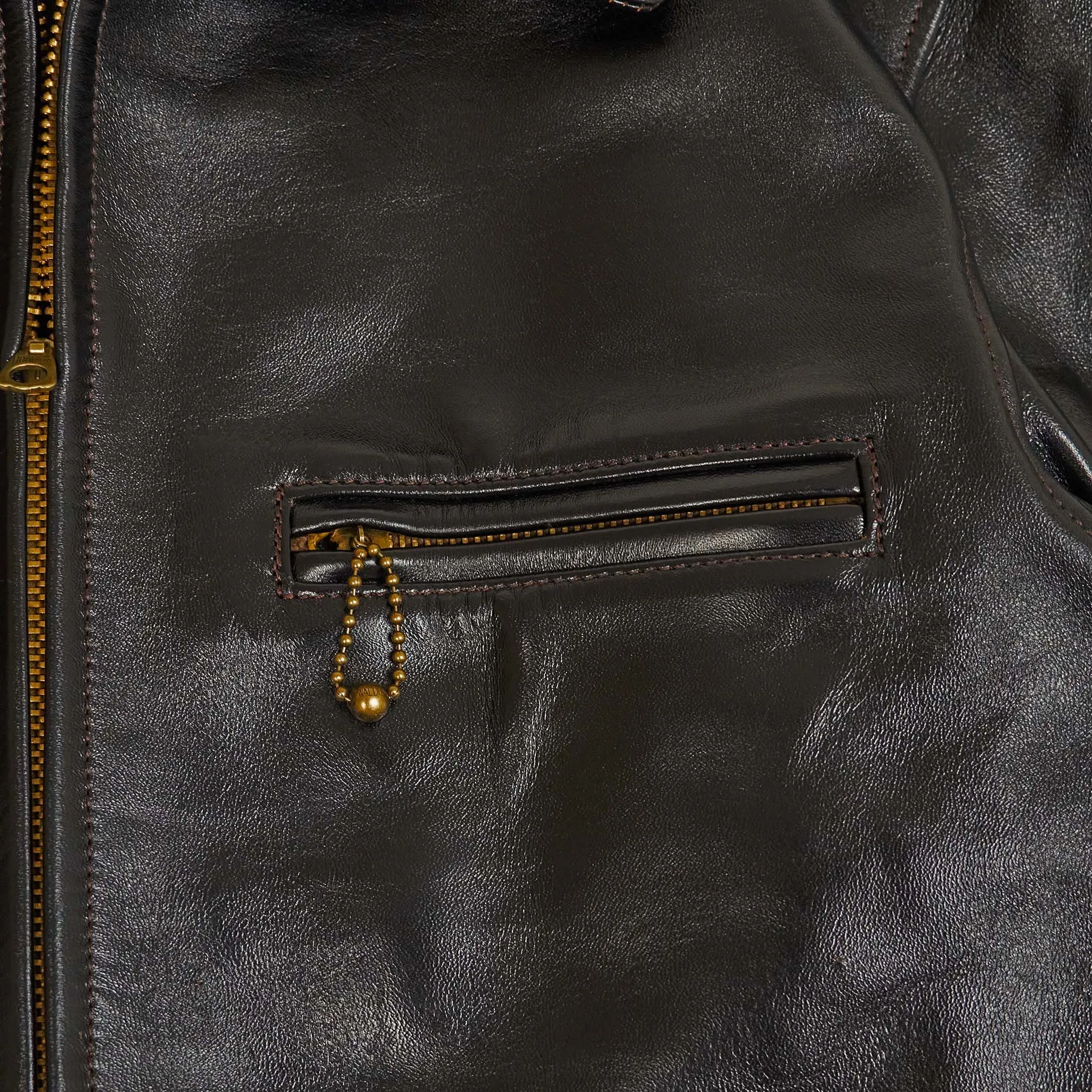 Double Helix Classic 1930's Black Overdyed Horse Leather Jacket