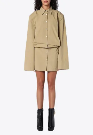 Extra Long-Sleeves Mini Shirt Dress