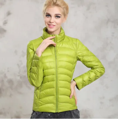 Fitaylor Spring Autumn Women Short Design Jackets Slim Casual Ultra Thin Coat Duck Down 90% Jacket Inverno Jaqueta Feminina