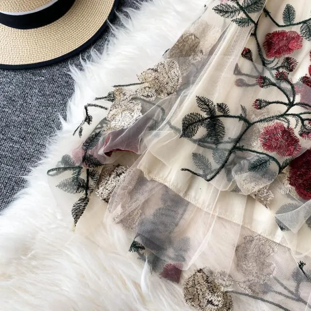 Floral embroidered Skirt