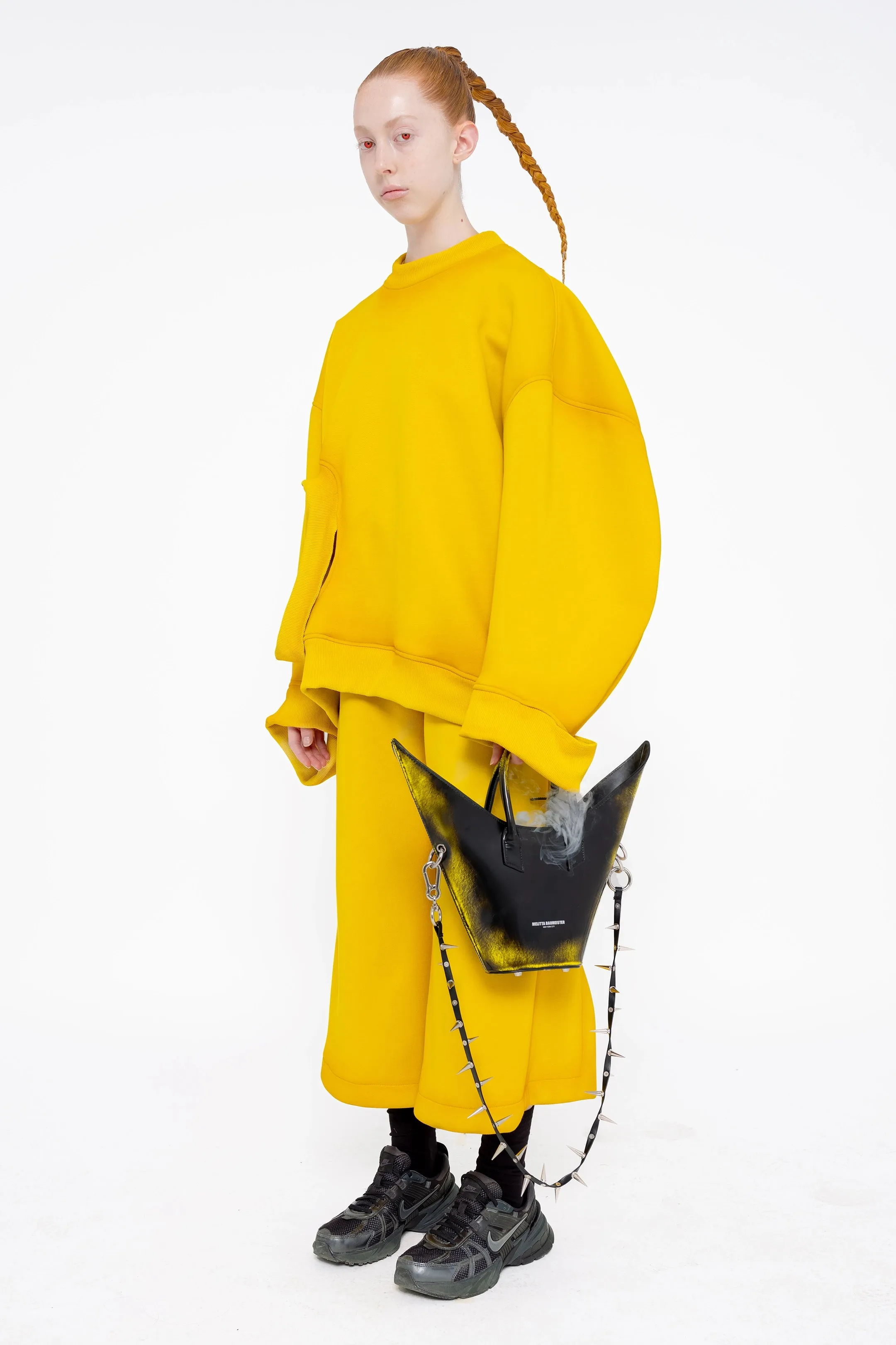 GLOWING MUSTARD LIME SLIT LOUNGEPANTS