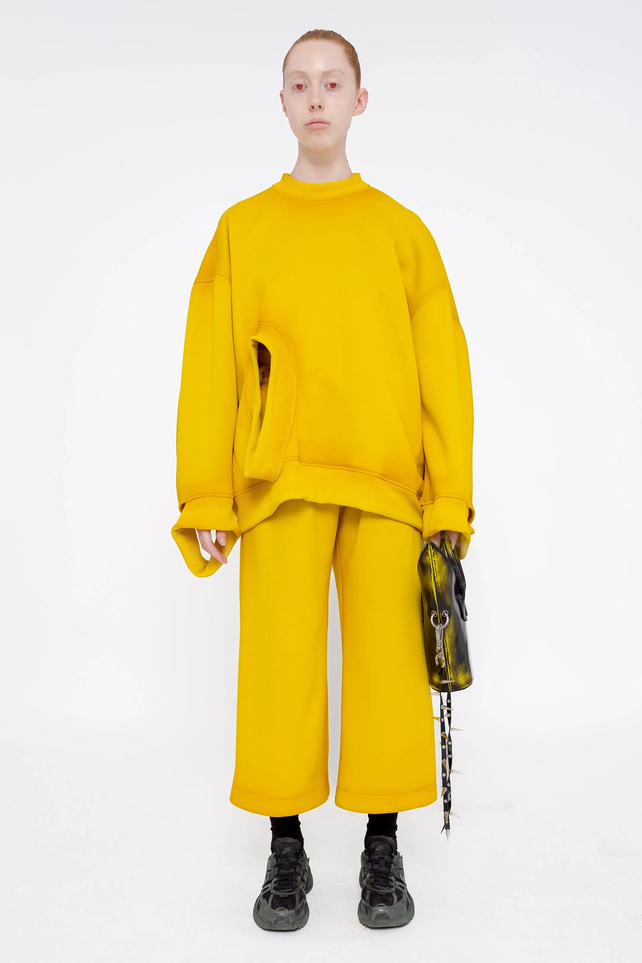 GLOWING MUSTARD LIME SLIT LOUNGEPANTS