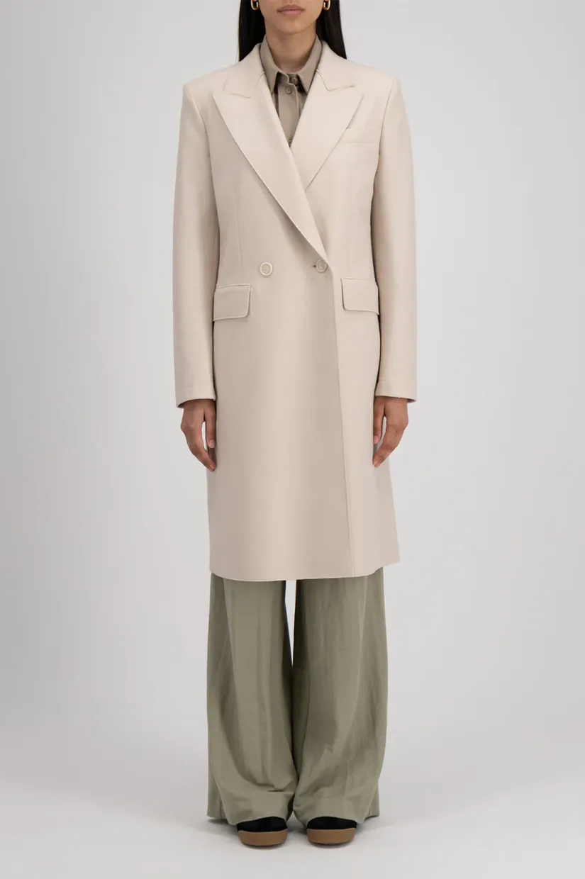 Harris Wharf London Double Breasted Coat - Cream