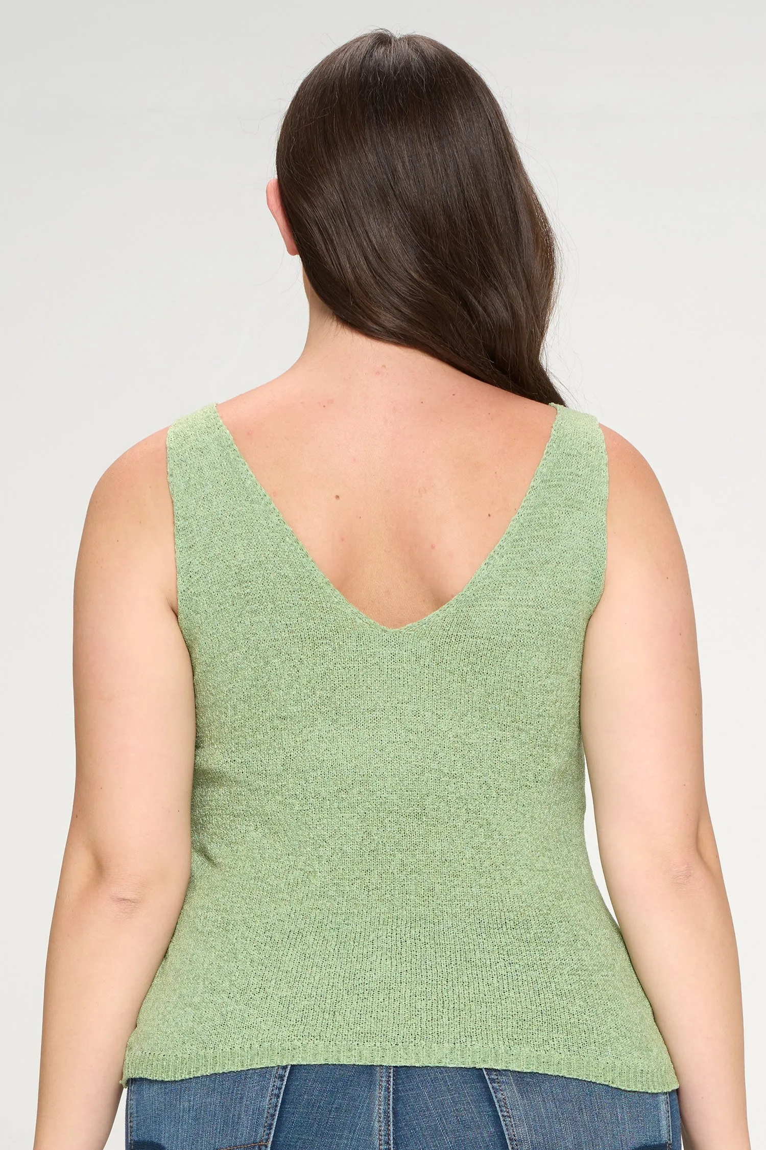 #IT4758-PLUS | Tops | Light Knit Sleeveless Top