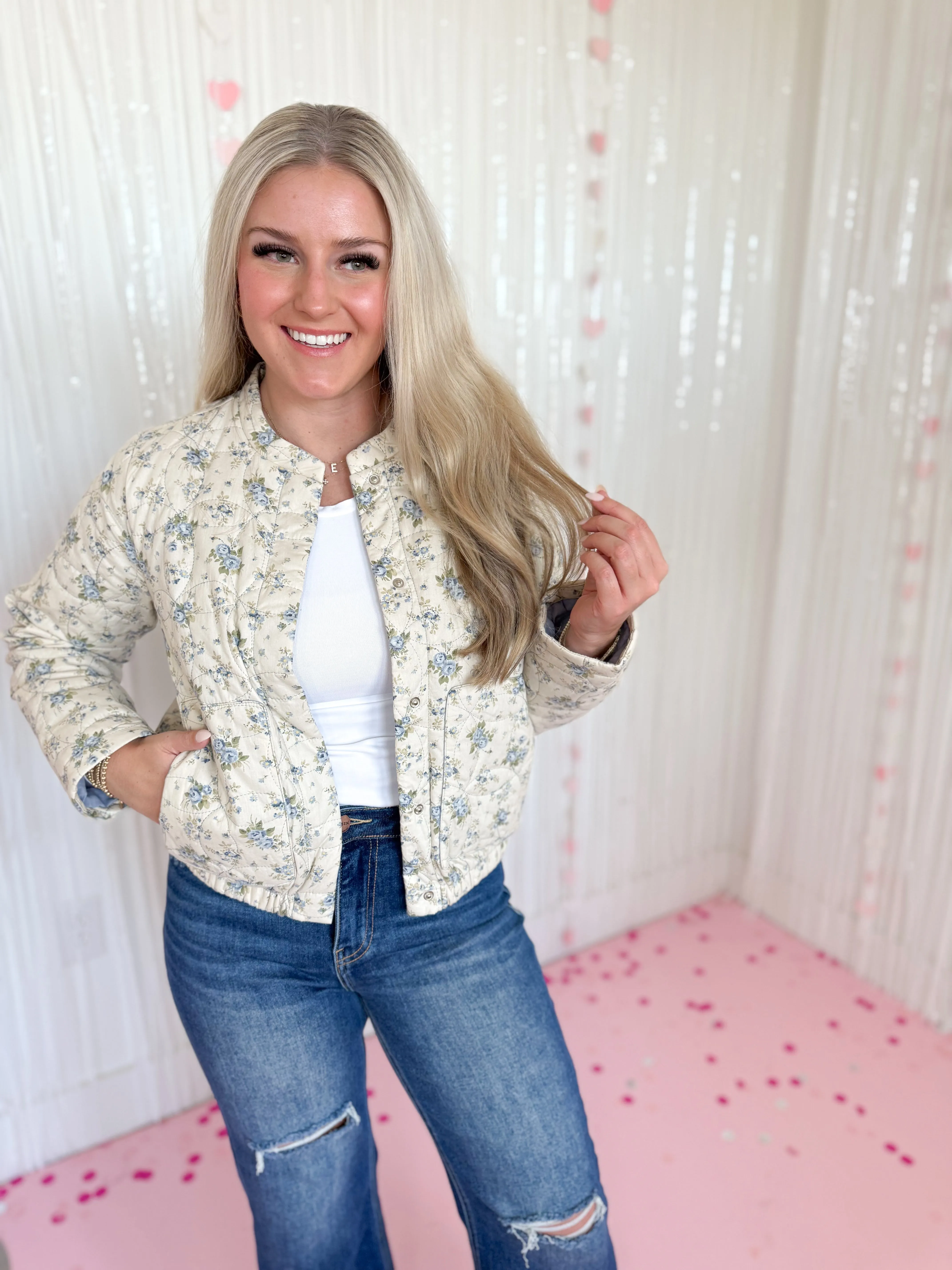 Judson Quilted Floral Button Down Jacket *FINAL SALE*