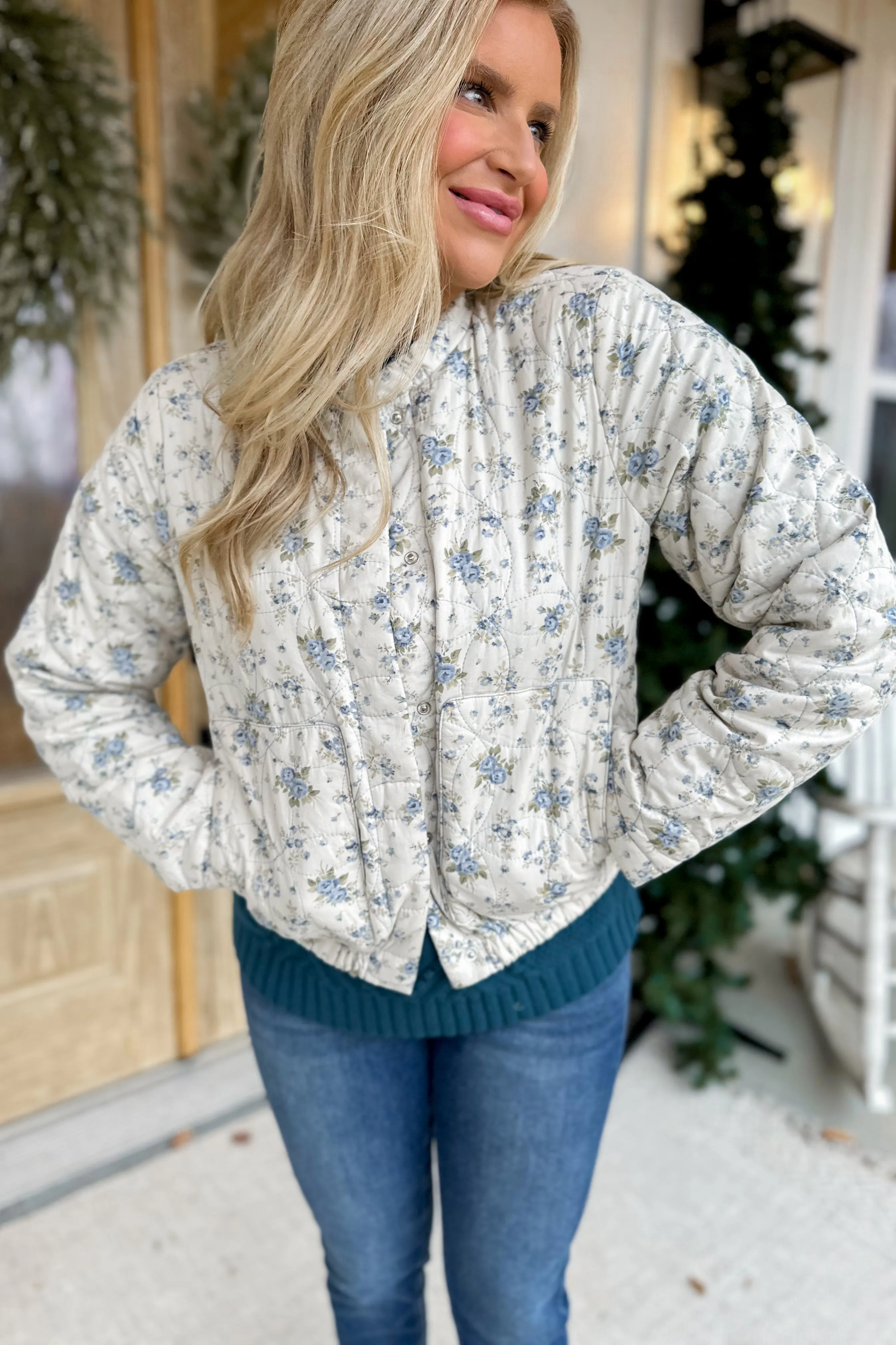 Judson Quilted Floral Button Down Jacket *FINAL SALE*