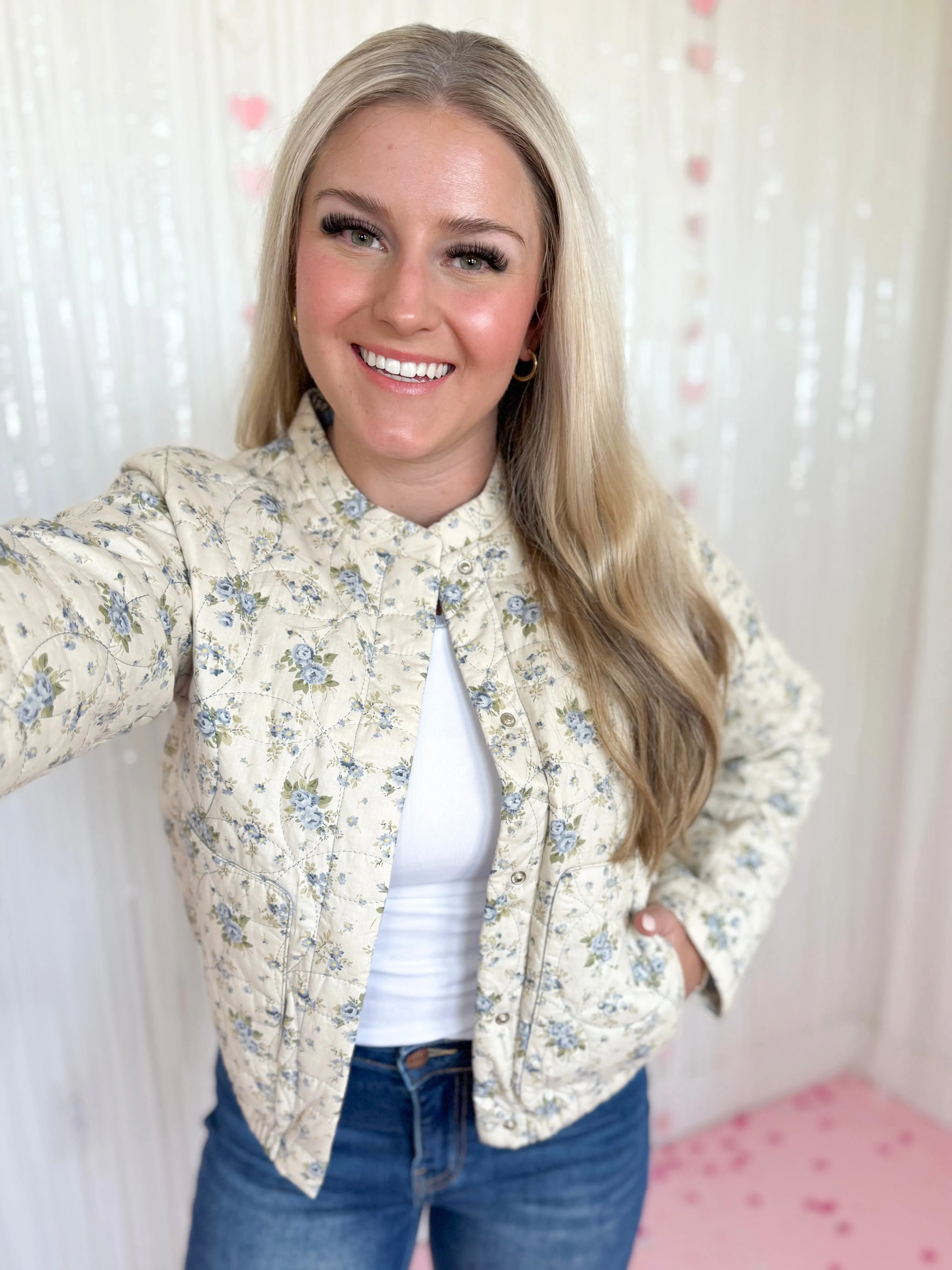 Judson Quilted Floral Button Down Jacket *FINAL SALE*