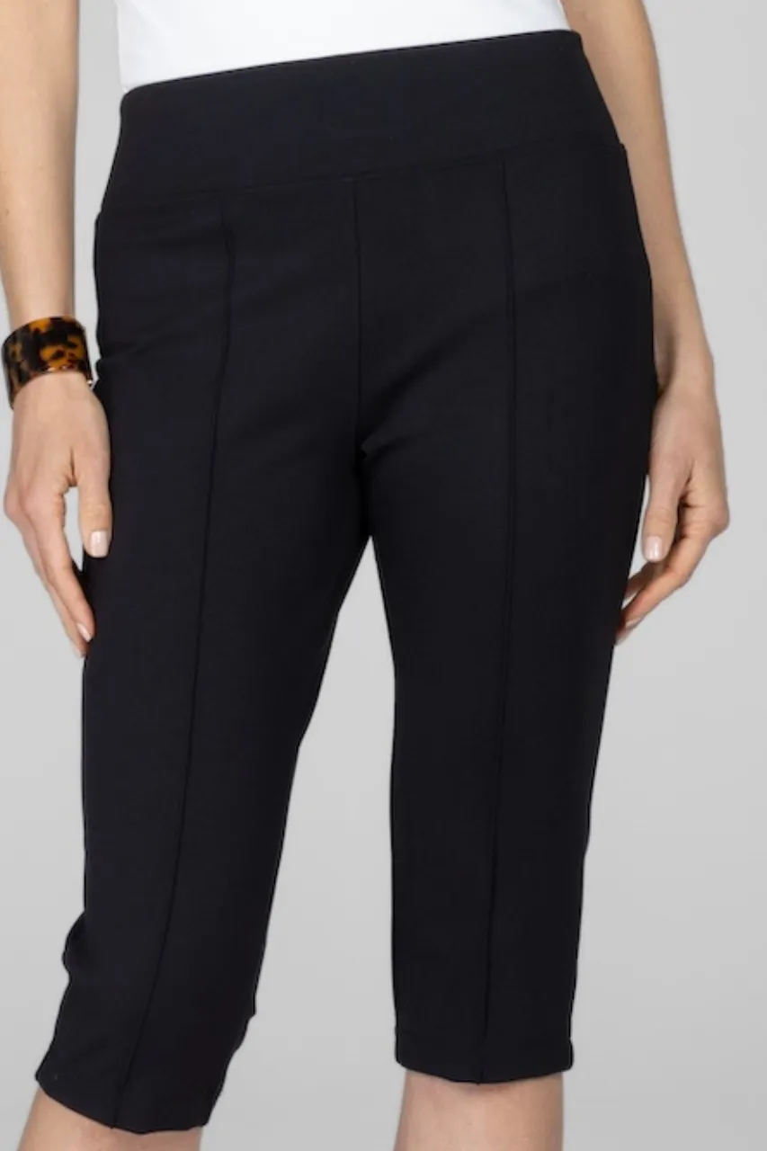 KNEE PANT: BLACK PONTE