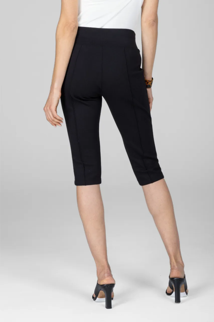 KNEE PANT: BLACK PONTE