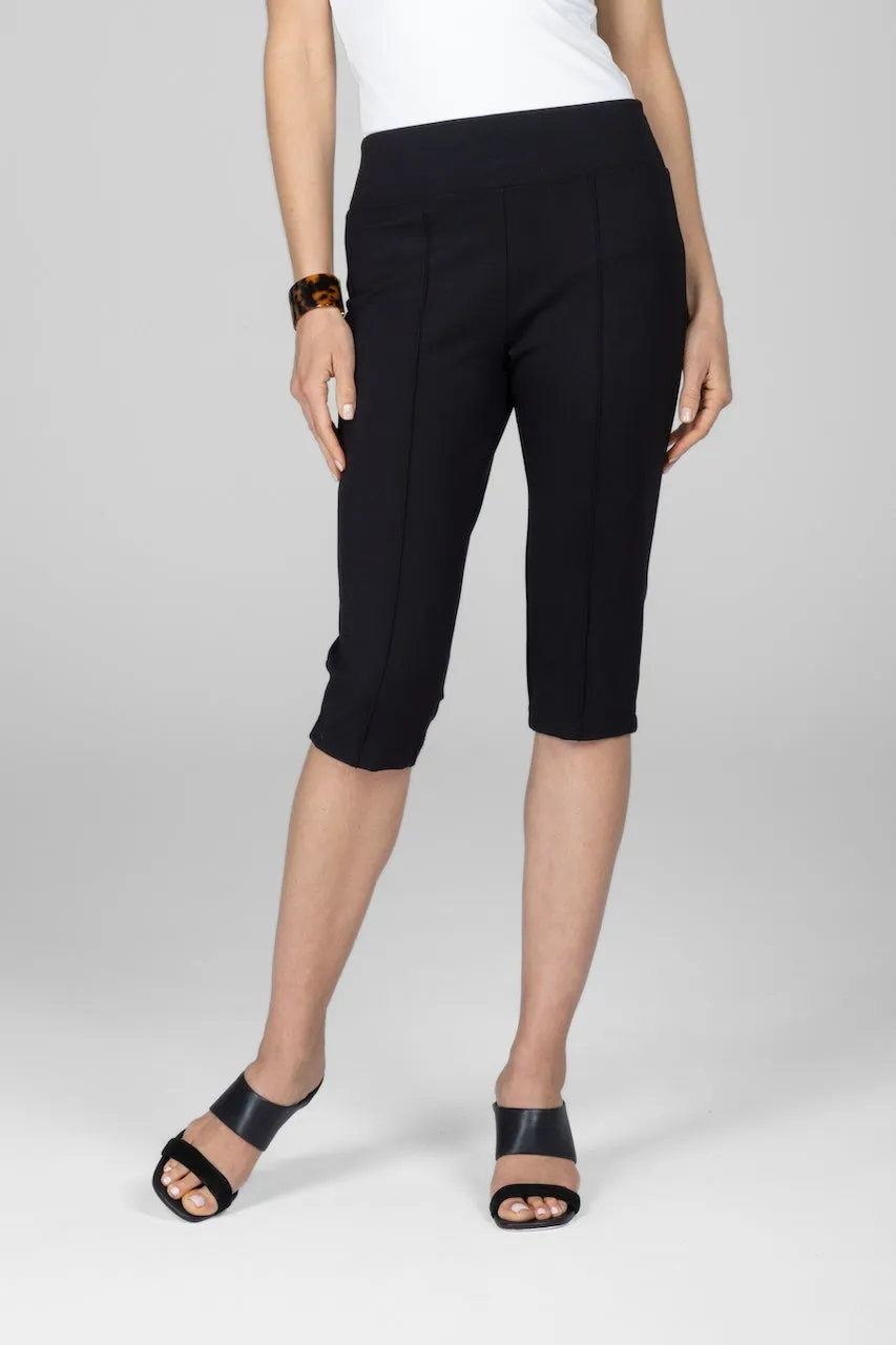 KNEE PANT: BLACK PONTE