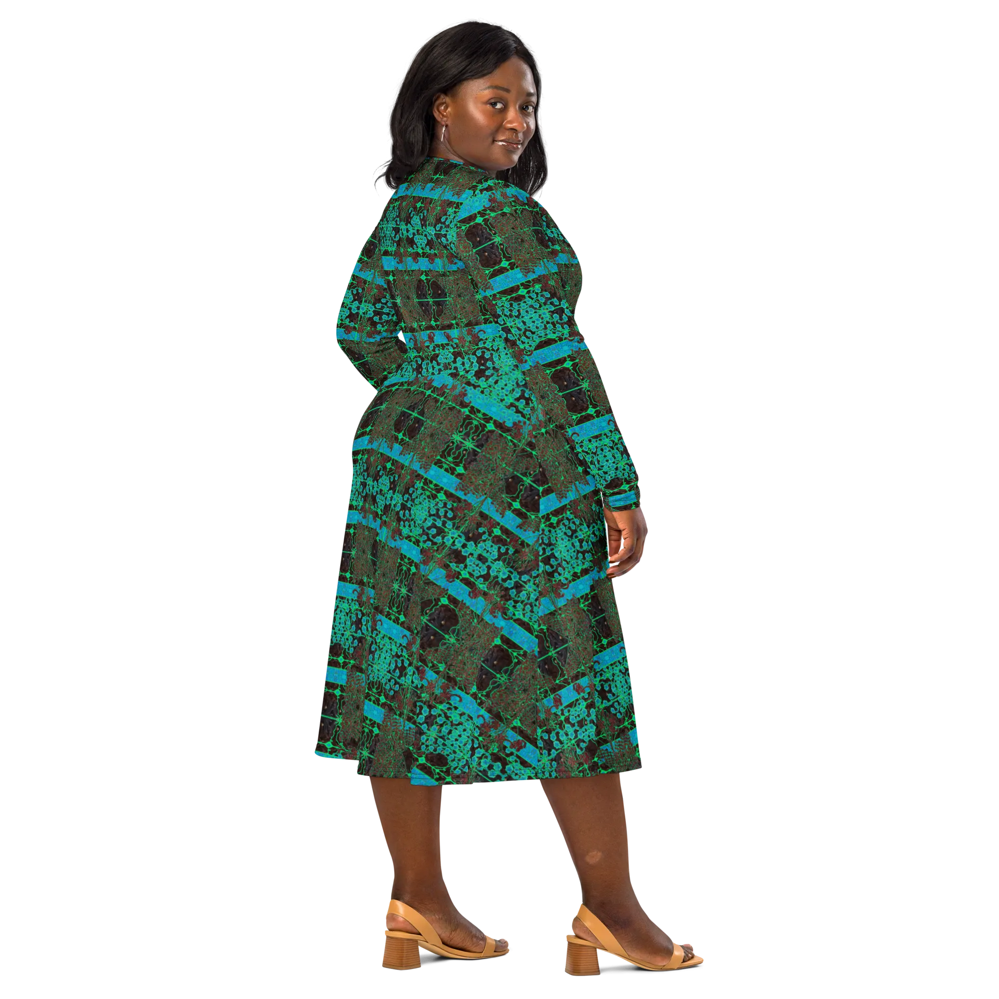 Long Sleeve Midi Dress (Her/Muliebris)(Tree Link WindSong Flower) RJSTH@Fabric#10 RJSTHS2022 RJS