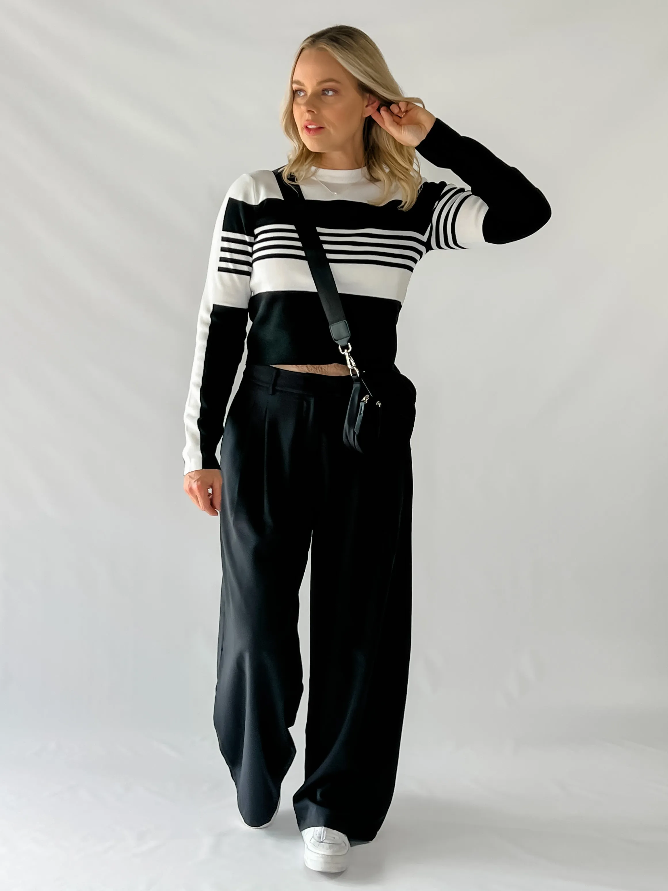 MELANIE TOP - BLACK & WHITE