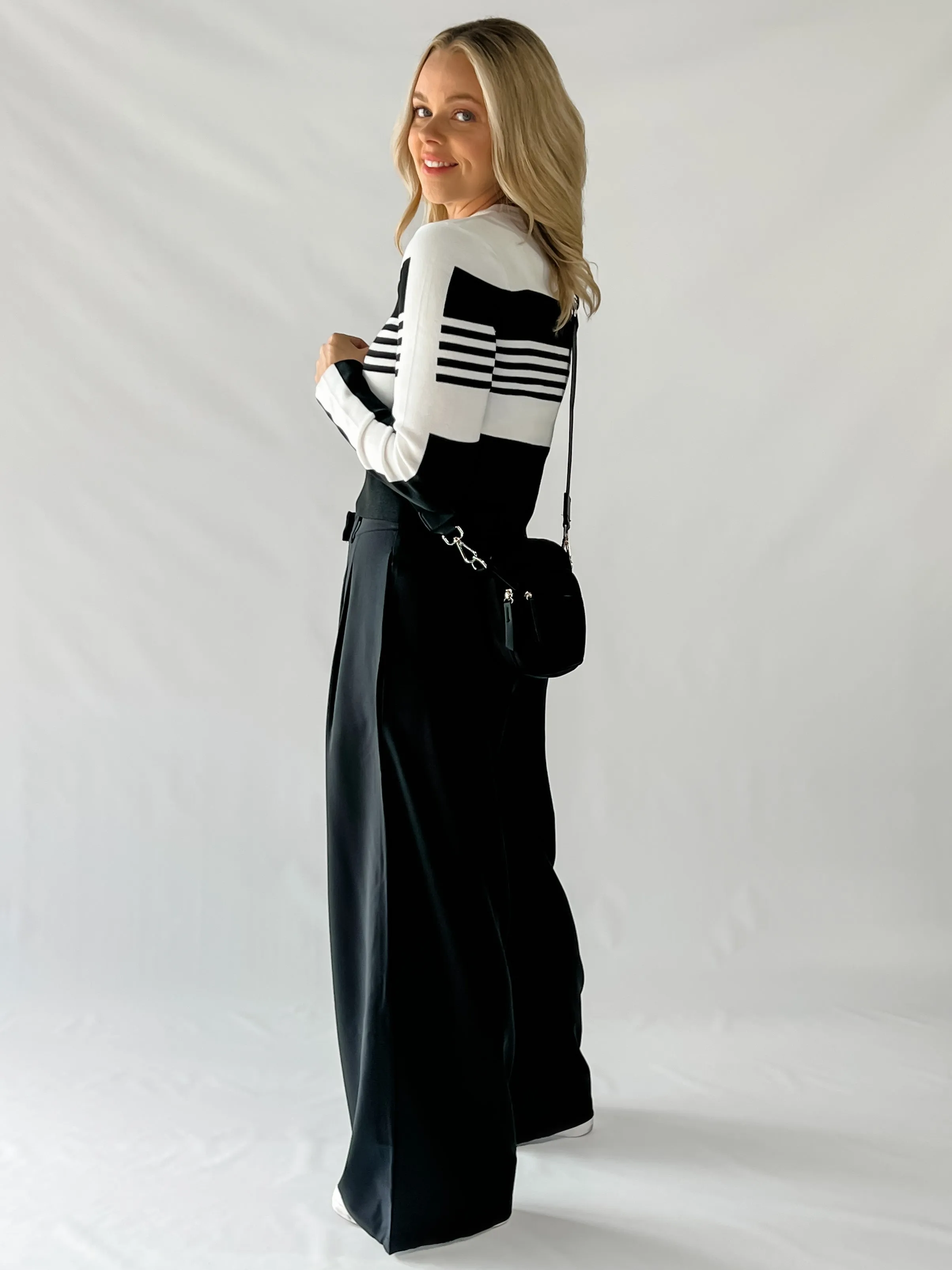 MELANIE TOP - BLACK & WHITE