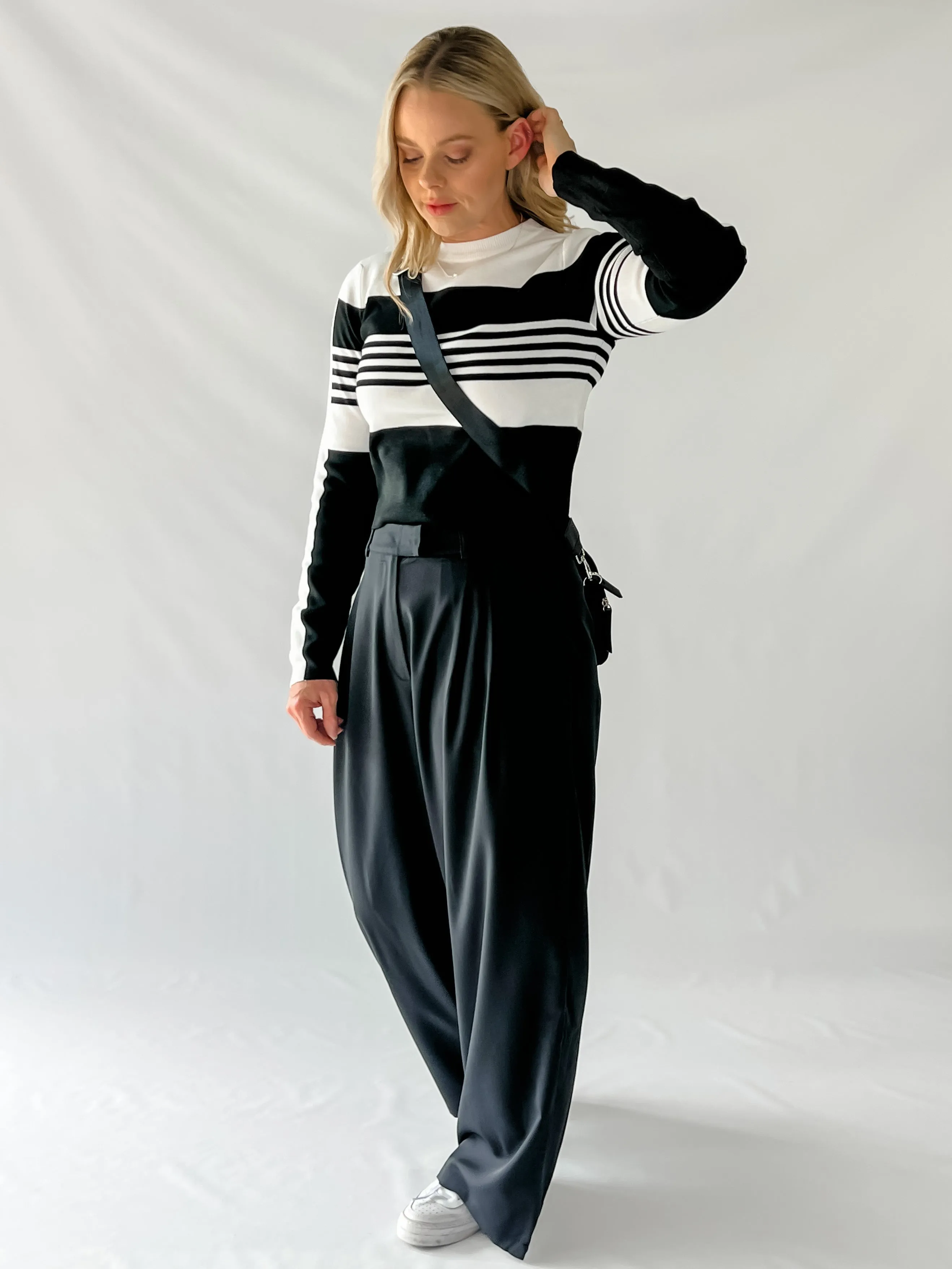 MELANIE TOP - BLACK & WHITE