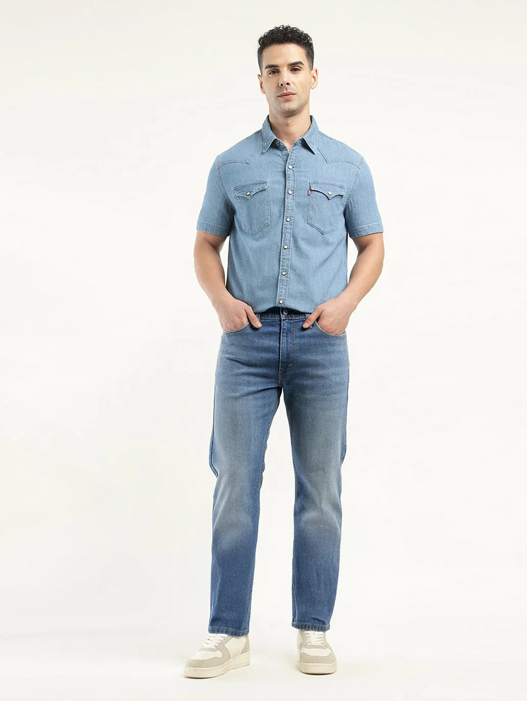 Men's 513 Blue Slim Fit Mid Rise Jeans