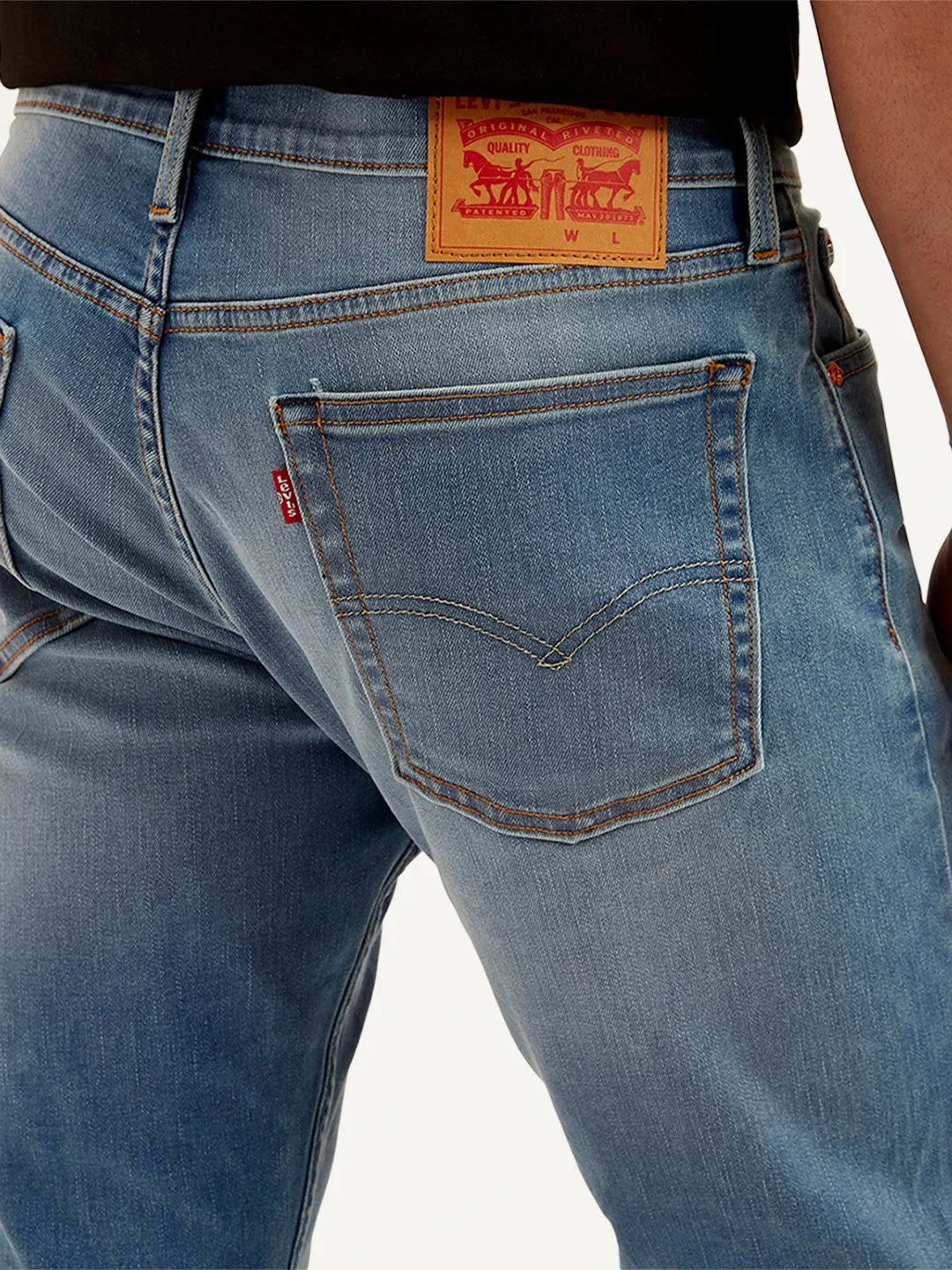 Men's 513 Blue Slim Straight Fit Mid Rise Jeans
