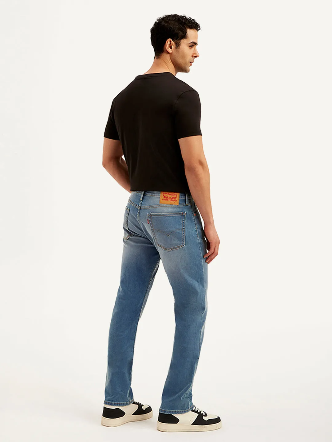 Men's 513 Blue Slim Straight Fit Mid Rise Jeans