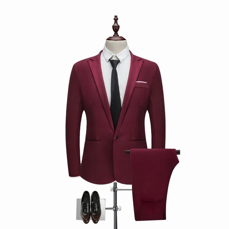 Men's Wedding Suit Jackets Slim Pants  Men's Suits  