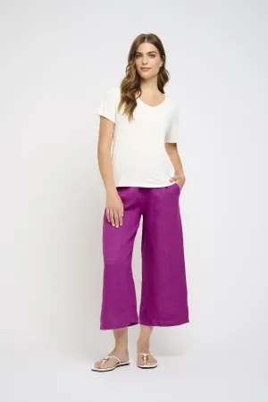 MINNIE LINEN PANT-deep sea or magenta