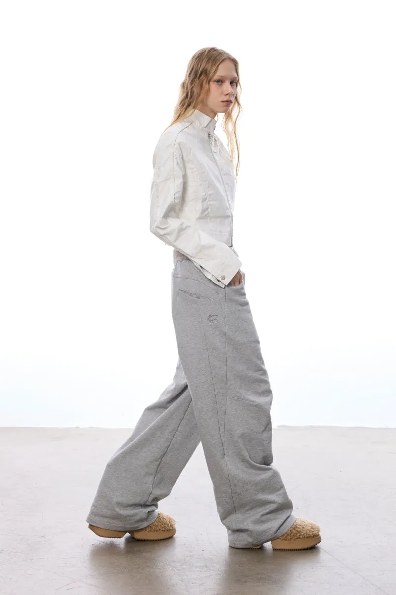 Mist White Stand Neck Jacket
