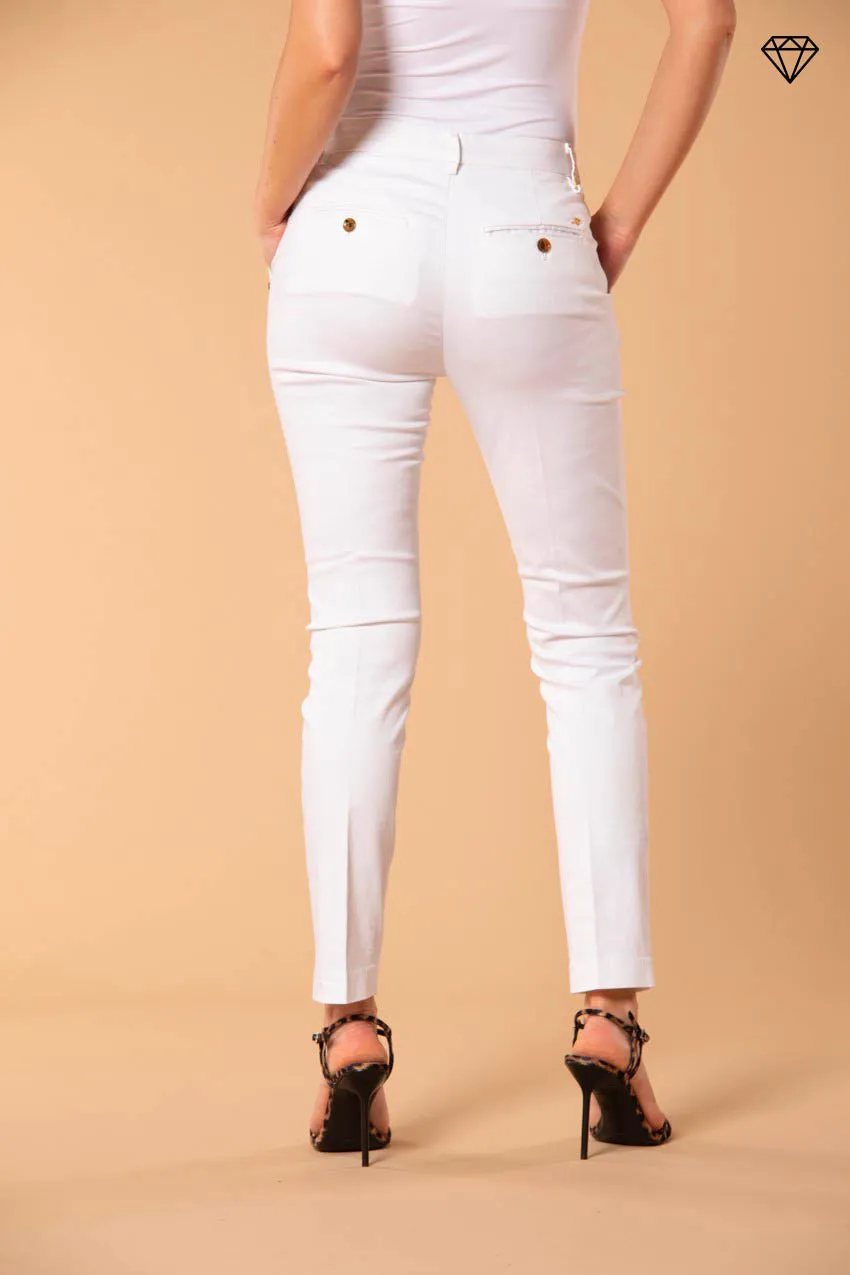 New York Slim women's chino trousers in stretch satin slim fit ①