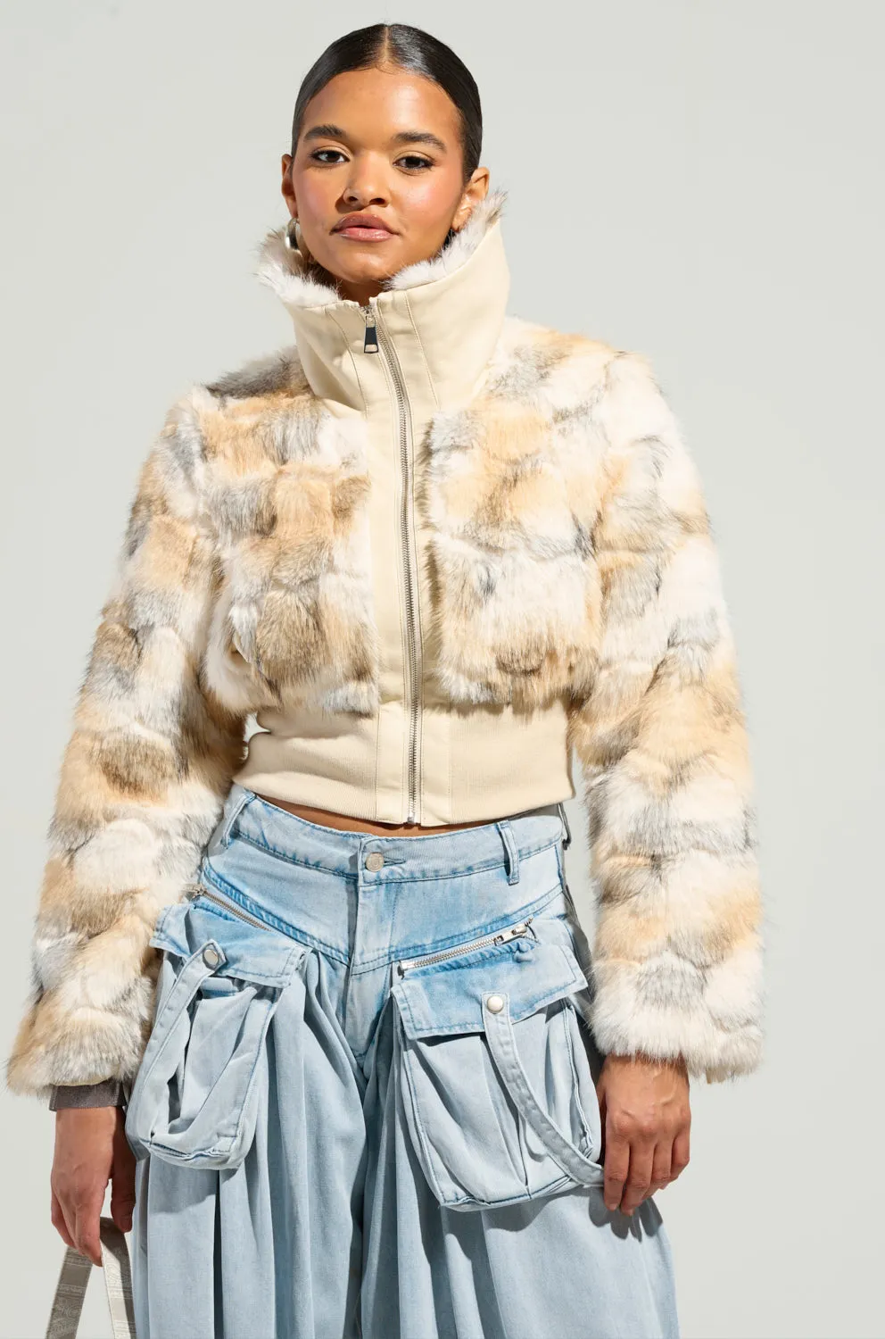 SEE YOU AGAIN FITTED FUR BOMBER