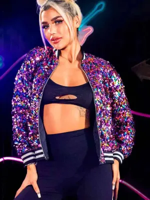 Sparkly Purple Jacket - Trendy Shiny Colorful Jackets