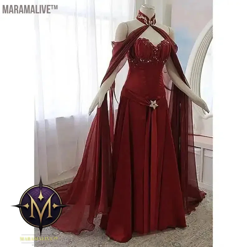 Vintage Medieval Evening Dress With Long Wrap Sweetheart Black A Line Renaissance Victorian Gothic Prom Party Gown For Women